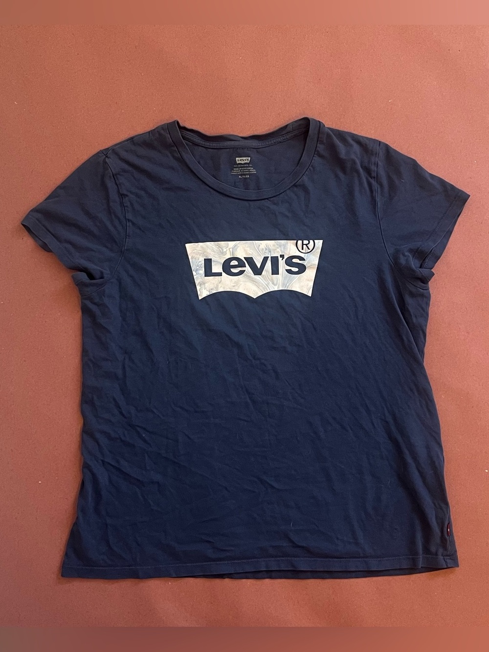 Levi's Navy Short Sleeve Logo Tee with White Graphic